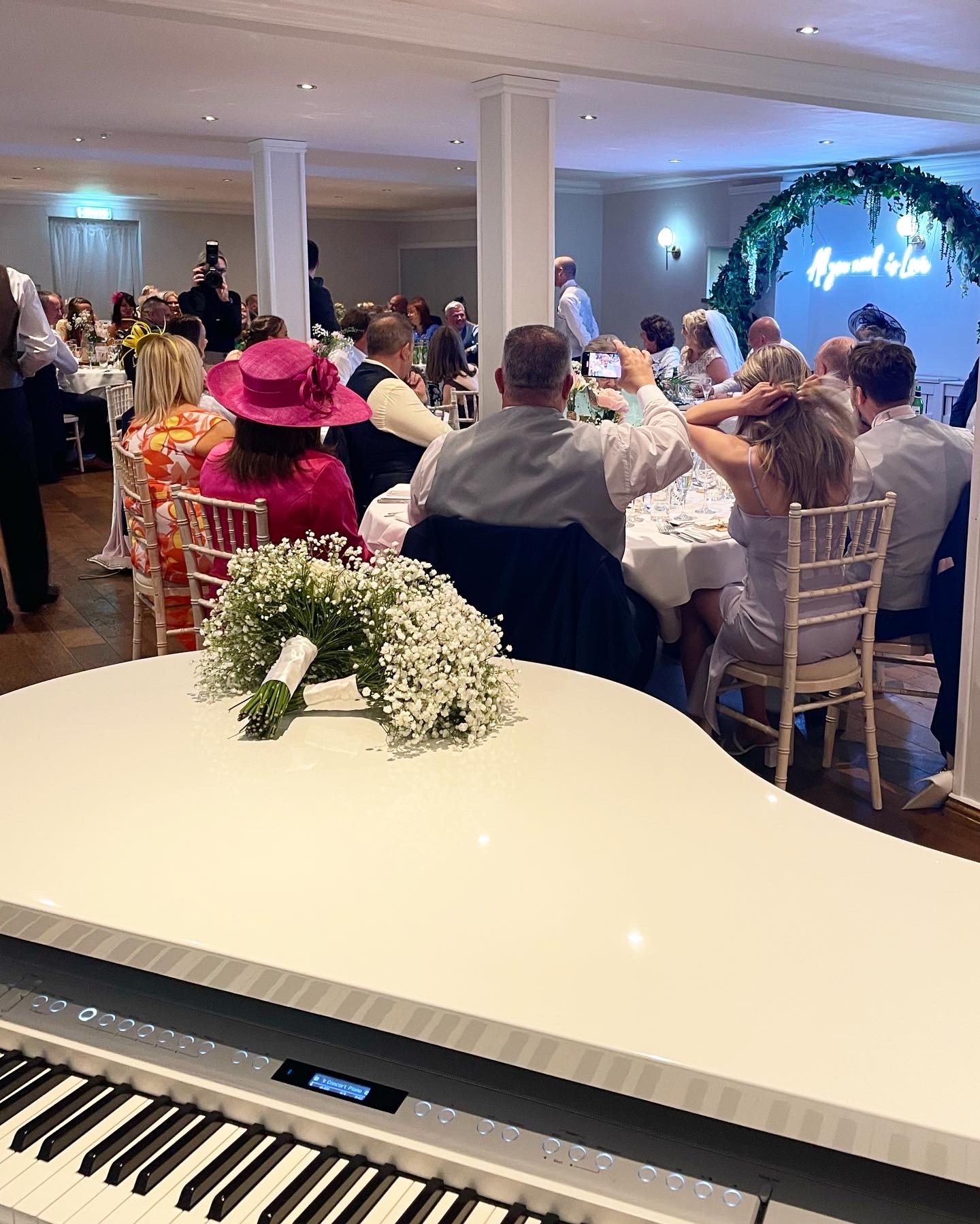 Wedding breakfast piano entertainment at Sparth House Hotel